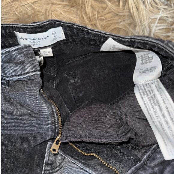 A&F The Skinny High Rise Curve Love Black Color Block Jeans size 26/2 S - Picture 3 of 6